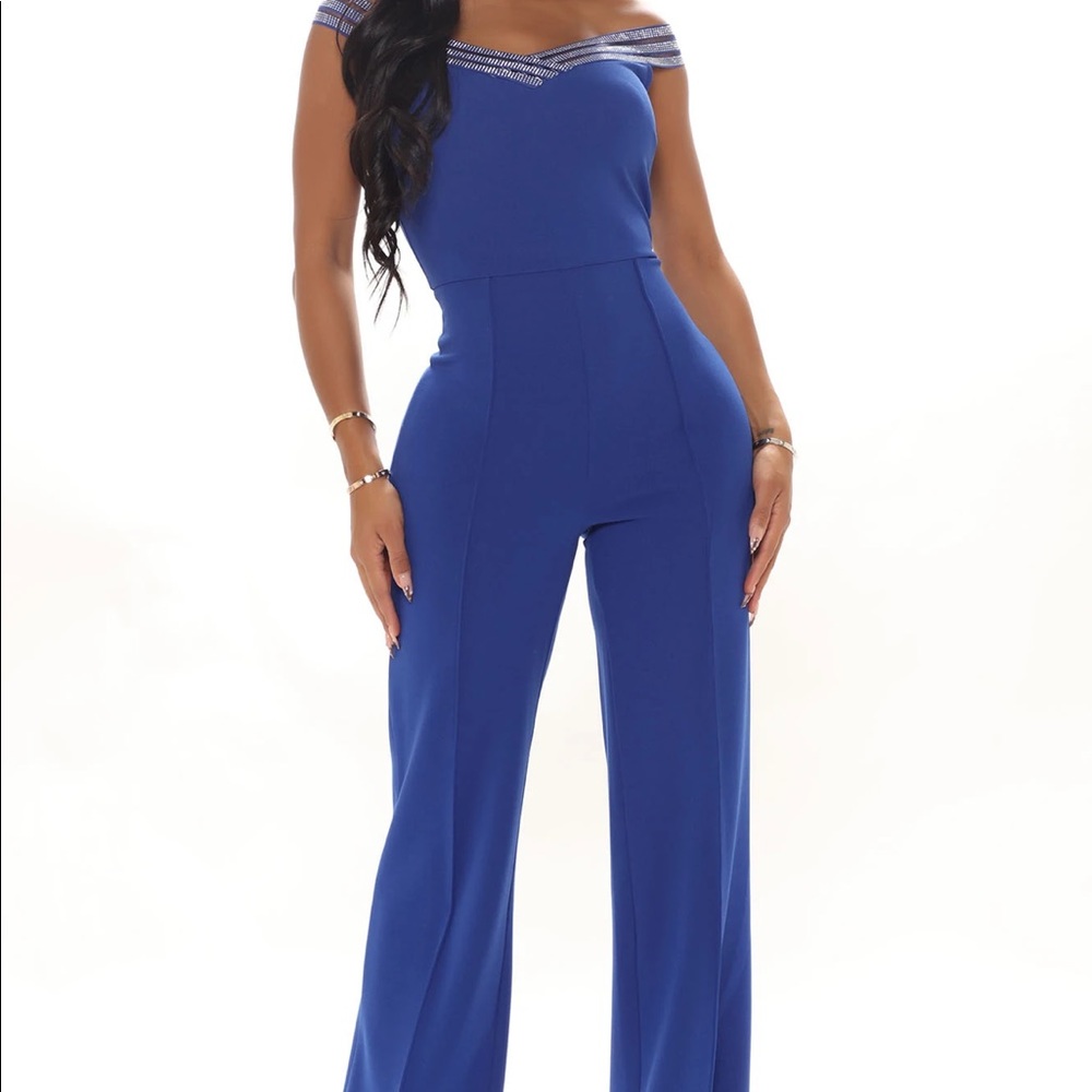 Sexy blue jumpsuit